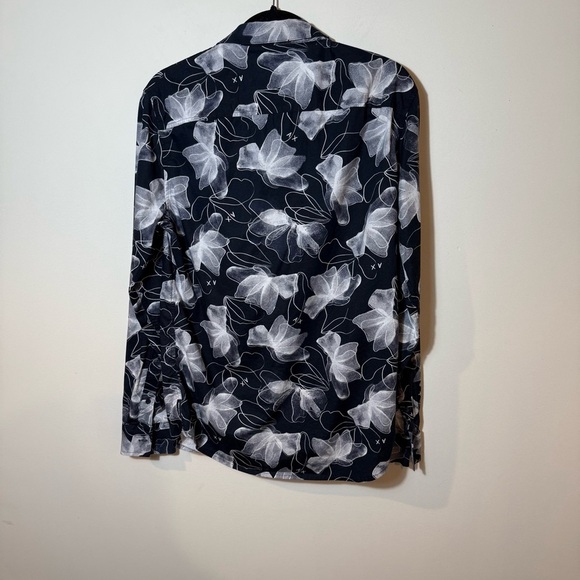 Armani Exchange Black and White Floral Dress Shirt - Picture 6 of 16
